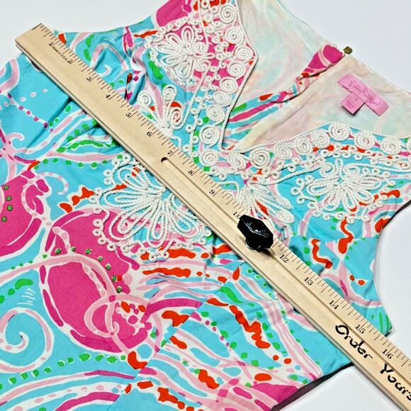 Lilly Pulitzer Gabby Shift Dress Blue Jellies be Jammin Womens 0 XS - Picture 13 of 14